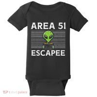 Alien Area 51 Escapee Funny Costume Ufo Baby Bodysuit thumb 0