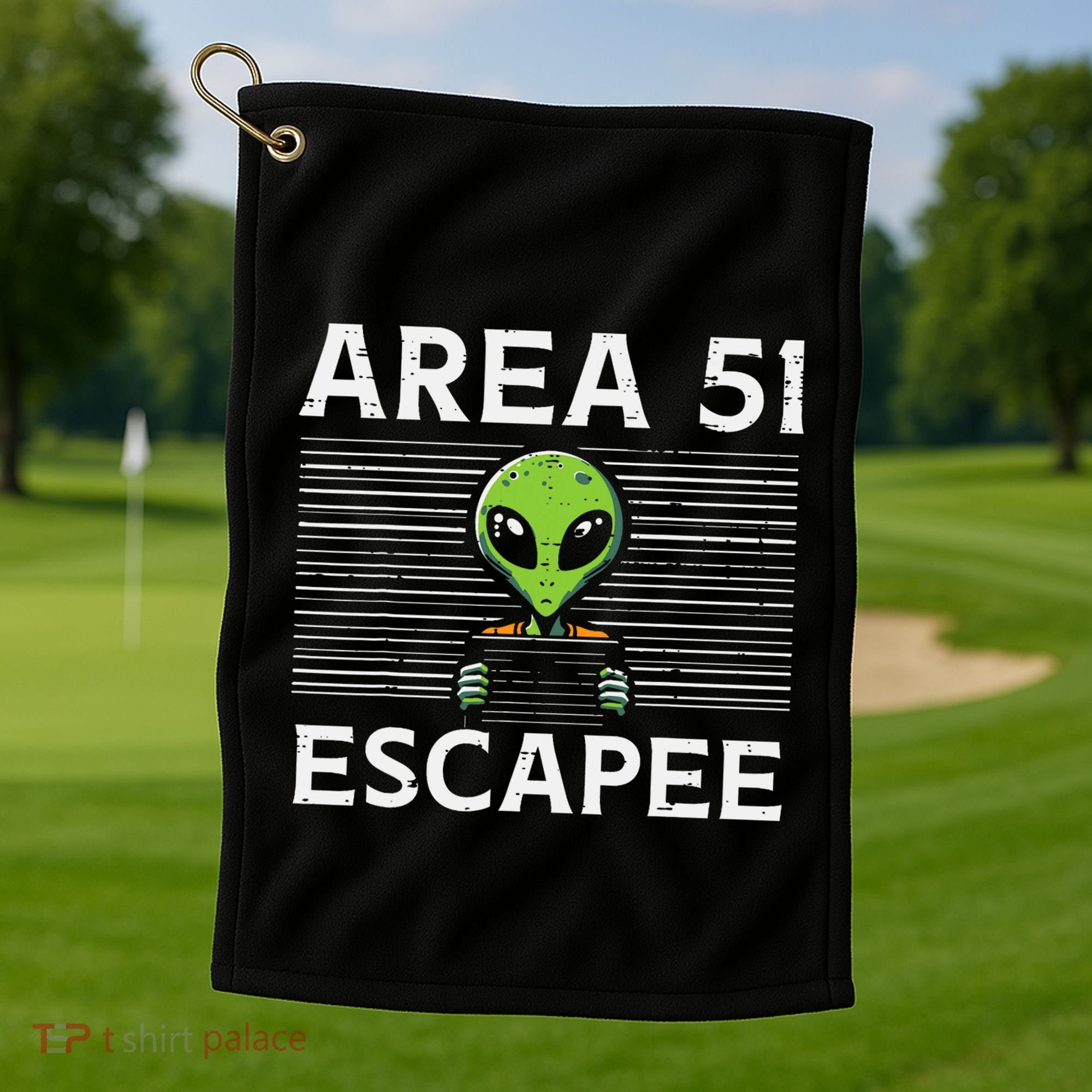 Alien Area 51 Escapee Funny Costume Ufo Golf Towel