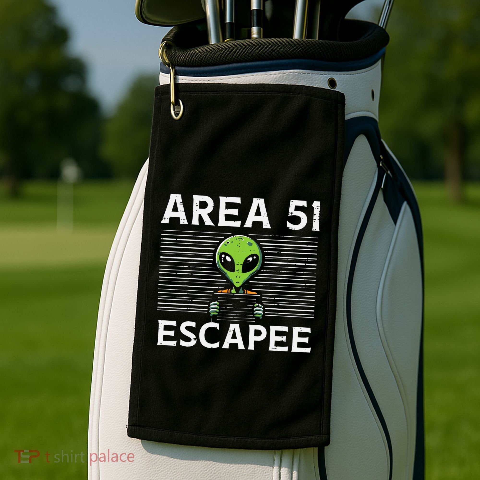 Alien Area 51 Escapee Funny Costume Ufo Golf Towel