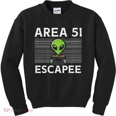 Alien Area 51 Escapee Funny Costume Ufo Kids Sweatshirt