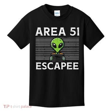 Alien Area 51 Escapee Funny Costume Ufo Kids T-Shirt