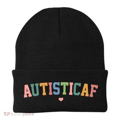 Autistic Af Autism Awareness Colorful Beanie
