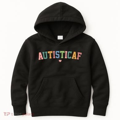 Autistic Af Autism Awareness Colorful Kids Hoodie