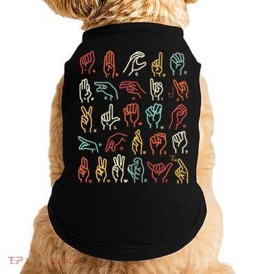Asl Abc American Sign Language Alphabet Retro Deaf Awareness Doggie Tank