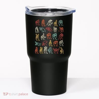 Asl Abc American Sign Language Alphabet Retro Deaf Awareness Tumbler