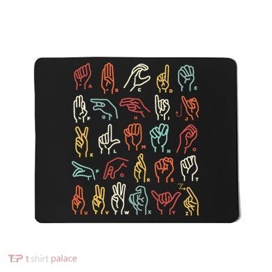 Asl Abc American Sign Language Alphabet Retro Deaf Awareness Mousepad