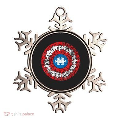 Autism Awareness America Shield Parody Spoof Design Ornament