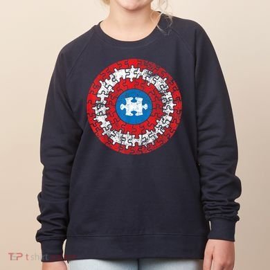 Autism Awareness America Shield Parody Spoof Design Women's Sweatshirt