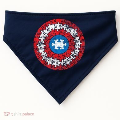 Autism Awareness America Shield Parody Spoof Design USA-Made Doggie Bandana
