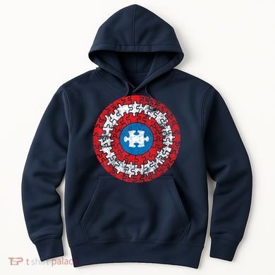 Autism Awareness America Shield Parody Spoof Design Hoodie