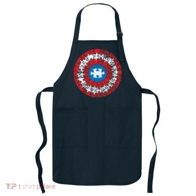 Autism Awareness America Shield Parody Spoof Design Apron