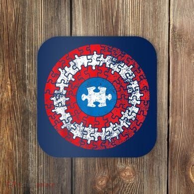 Autism Awareness America Shield Parody Spoof Design Coaster