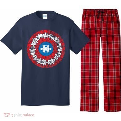 Autism Awareness America Shield Parody Spoof Design Pajama Set