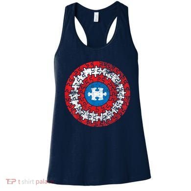 Autism Awareness America Shield Parody Spoof Design Women's Tank Top