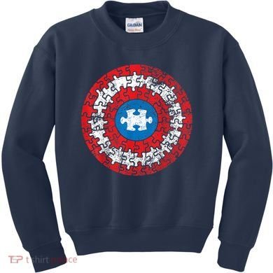 Autism Awareness America Shield Parody Spoof Design Kids Sweatshirt