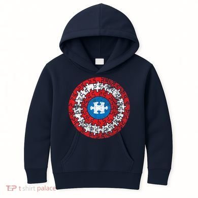 Autism Awareness America Shield Parody Spoof Design Kids Hoodie