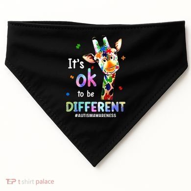 Autism Awareness Acceptance Giraffe Its Ok To Be Different USA-Made Doggie Bandana