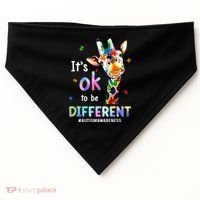 Autism Awareness Acceptance Giraffe Its Ok To Be Different USA-Made Doggie Bandana thumb 0