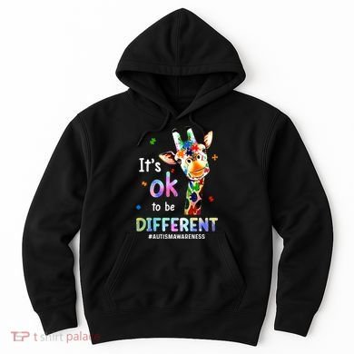 Autism Awareness Acceptance Giraffe Its Ok To Be Different Hoodie