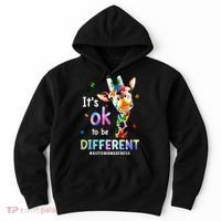 Autism Awareness Acceptance Giraffe Its Ok To Be Different Hoodie thumb 0