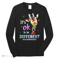 Autism Awareness Acceptance Giraffe Its Ok To Be Different Long Sleeve Shirt thumb 0