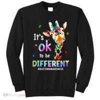 Autism Awareness Acceptance Giraffe Its Ok To Be Different Sweatshirt thumb 0