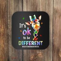 Autism Awareness Acceptance Giraffe Its Ok To Be Different Coaster thumb 0