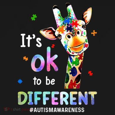 Autism Awareness Acceptance Giraffe Its Ok To Be Different Tall Long Sleeve Shirt