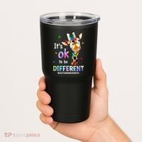 Autism Awareness Acceptance Giraffe Its Ok To Be Different Tumbler thumb 2