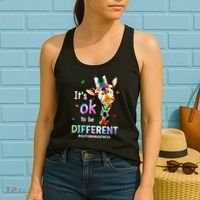 Autism Awareness Acceptance Giraffe Its Ok To Be Different Women's Tank Top thumb 2