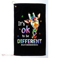 Autism Awareness Acceptance Giraffe Its Ok To Be Different Golf Towel thumb 0