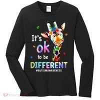 Autism Awareness Acceptance Giraffe Its Ok To Be Different Women's Long Sleeve Shirt thumb 0