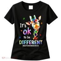 Autism Awareness Acceptance Giraffe Its Ok To Be Different Women's T-Shirt thumb 0