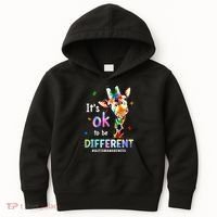 Autism Awareness Acceptance Giraffe Its Ok To Be Different Kids Hoodie thumb 0