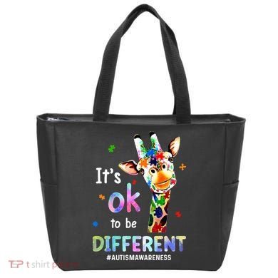 Autism Awareness Acceptance Giraffe Its Ok To Be Different Tote Bag