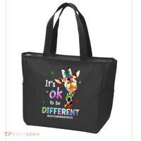 Autism Awareness Acceptance Giraffe Its Ok To Be Different Tote Bag thumb 3