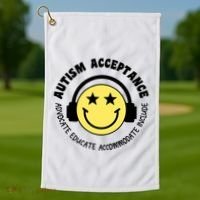 Autism Awareness Acceptance Special Education Teacher Golf Towel thumb 1