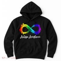 Autism Awareness Acceptance Rainbow Infinity Symbol Gift Hoodie thumb 0