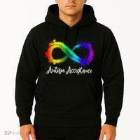 Autism Awareness Acceptance Rainbow Infinity Symbol Gift Hoodie thumb 2