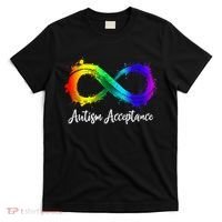 Autism Awareness Acceptance Rainbow Infinity Symbol Gift T-Shirt thumb 0