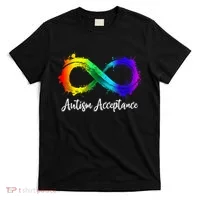 Autism Awareness Acceptance Rainbow Infinity Symbol Gift T-Shirt thumb 0