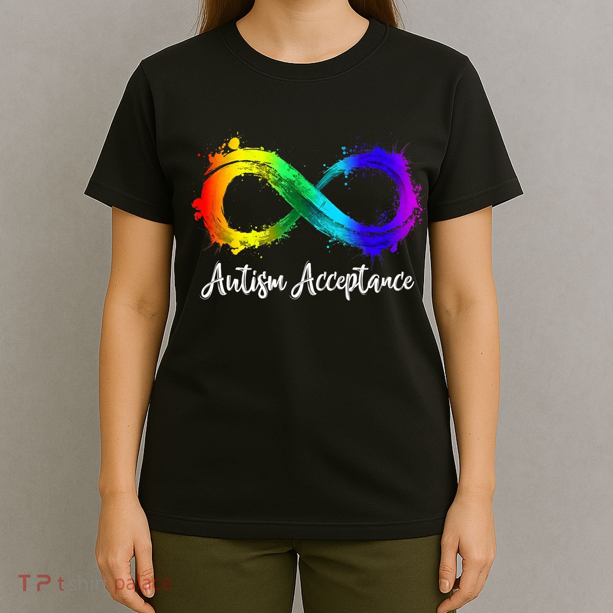 Autism Awareness Acceptance Rainbow Infinity Symbol Gift T-Shirt