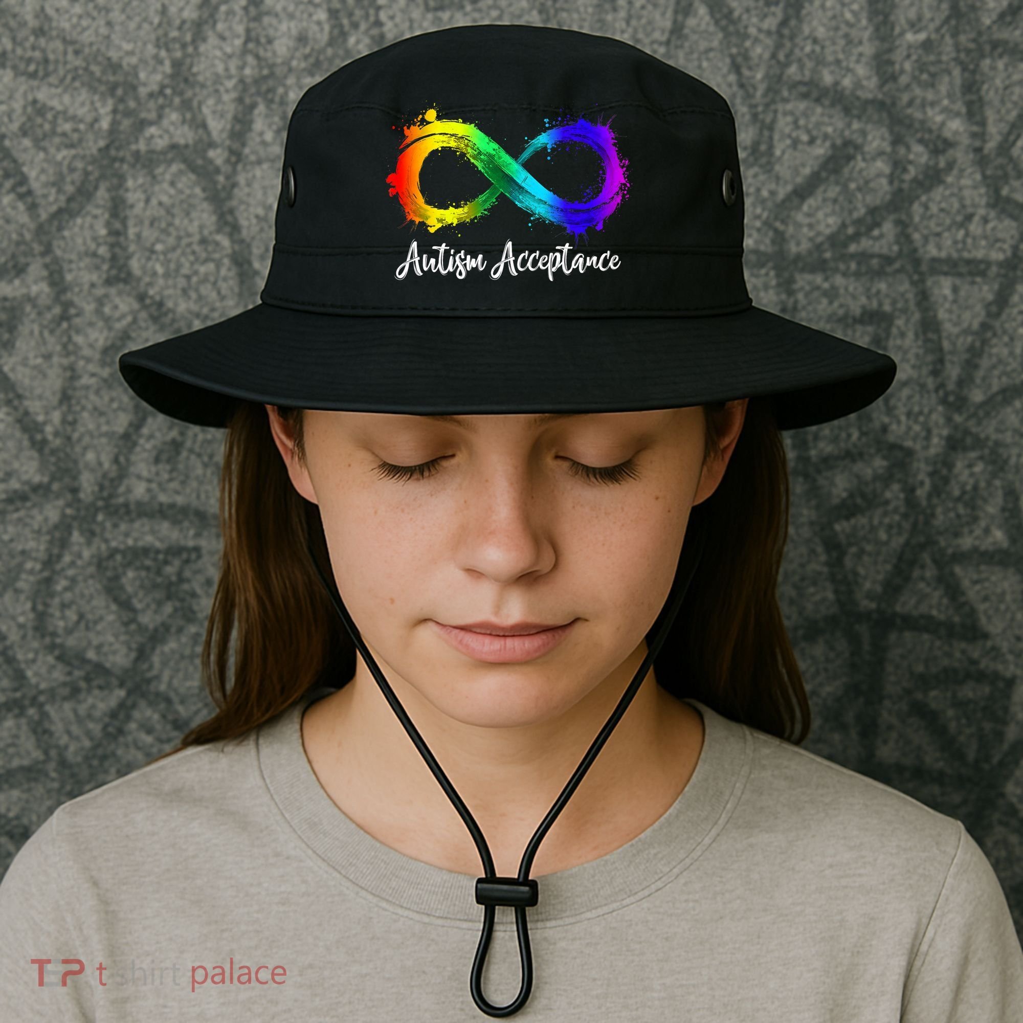 Autism Awareness Acceptance Rainbow Infinity Symbol Gift Bucket Hat