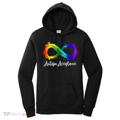 Autism Awareness Acceptance Rainbow Infinity Symbol Gift Women's Hoodie