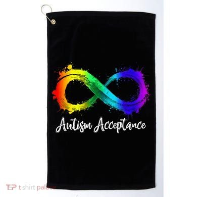 Autism Awareness Acceptance Rainbow Infinity Symbol Gift Golf Towel