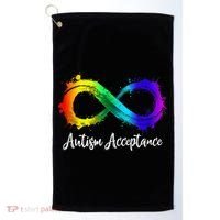 Autism Awareness Acceptance Rainbow Infinity Symbol Gift Golf Towel thumb 0