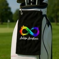 Autism Awareness Acceptance Rainbow Infinity Symbol Gift Golf Towel thumb 2