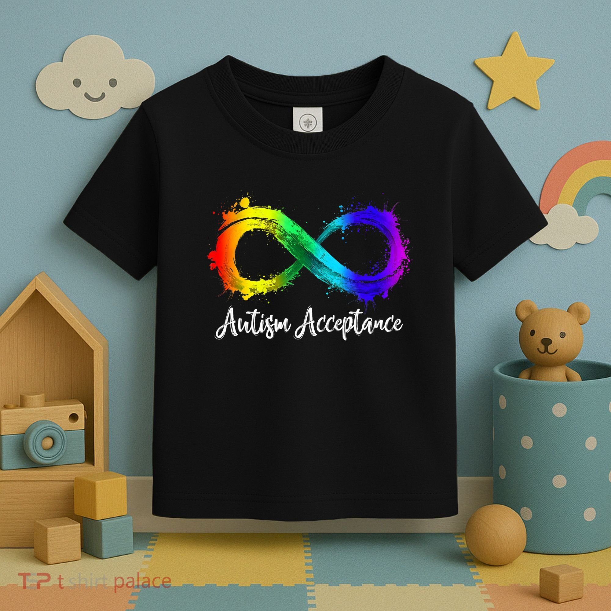 Autism Awareness Acceptance Rainbow Infinity Symbol Gift Toddler T-Shirt