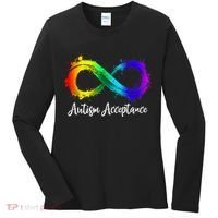 Autism Awareness Acceptance Rainbow Infinity Symbol Gift Women's Long Sleeve Shirt thumb 0