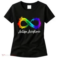 Autism Awareness Acceptance Rainbow Infinity Symbol Gift Women's T-Shirt thumb 0